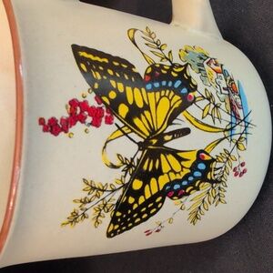 Vintage Viking Stoneware Butterfly Coffee Tea CupMug Set Of 6